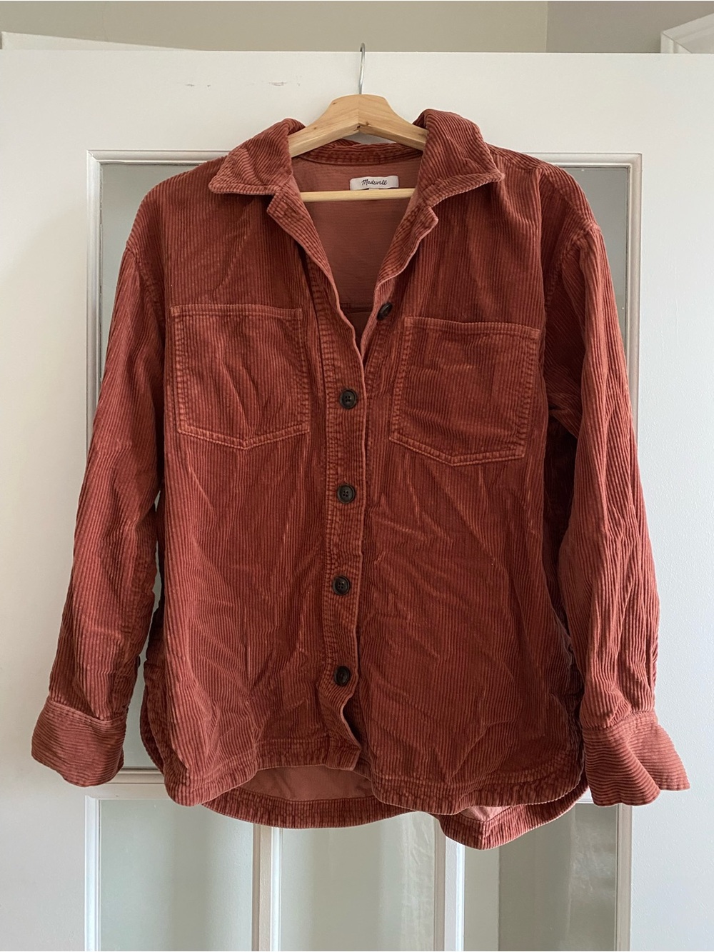 Madewell Corduroy Button-Front Jacket in Rust